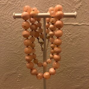 Pink double strand necklace